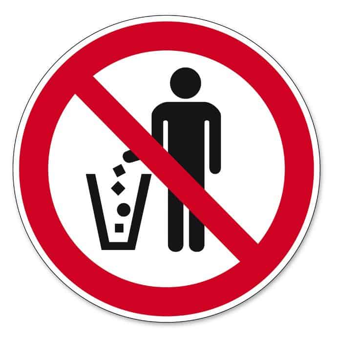 14516820 - prohibition signs bgv icon pictogram throw waste prohibited